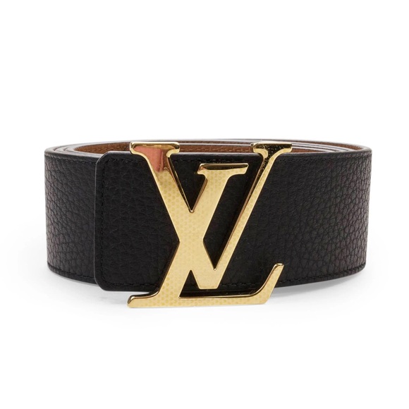 Louis Vuitton Black & Tan Reversible Initials 40MM Leather Belt Size 95 - Picture 2 of 15